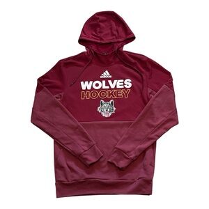 Adidas Chicago Wolves AHL Hockey Red Pullover Hoodie Sweatshirt Mens Small